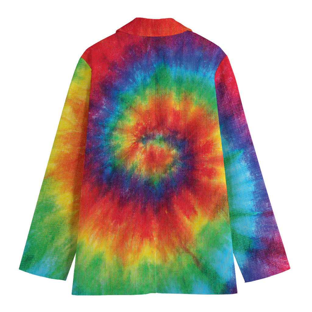 Spiral Tie Dye Print Women's Cotton Blazer