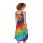 Spiral Tie Dye Print Women's Sleeveless Dress