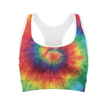 Spiral Tie Dye Print Women's Sports Bra