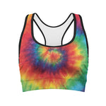 Spiral Tie Dye Print Women's Sports Bra