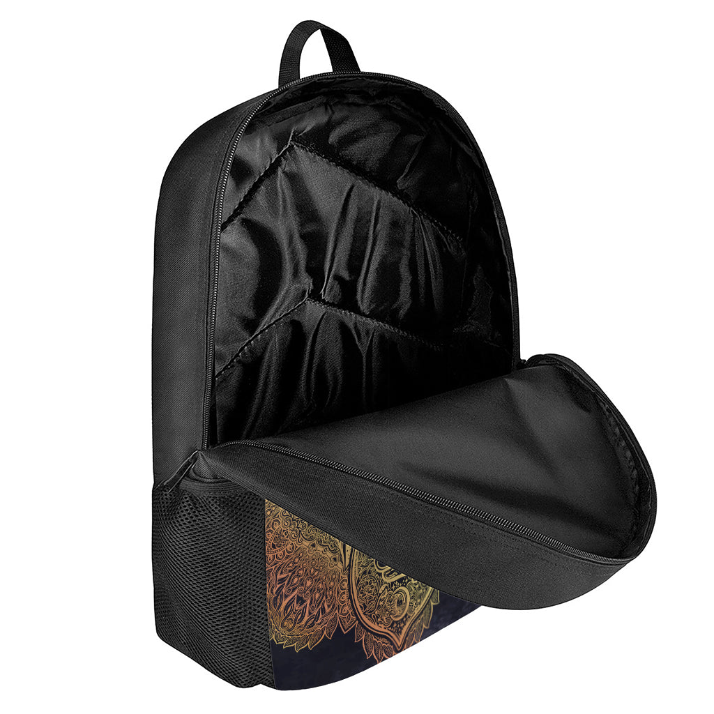 Spiritual Deer Mandala Print 17 Inch Backpack