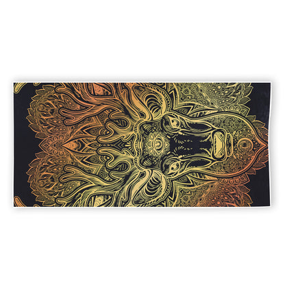 Spiritual Deer Mandala Print Beach Towel