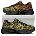 Spiritual Deer Mandala Print Black Chunky Shoes