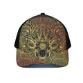 Spiritual Deer Mandala Print Black Mesh Trucker Hat