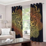 Spiritual Deer Mandala Print Blackout Grommet Curtains