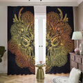 Spiritual Deer Mandala Print Dimout Pencil Pleat Curtains