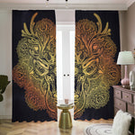 Spiritual Deer Mandala Print Blackout Pencil Pleat Curtains