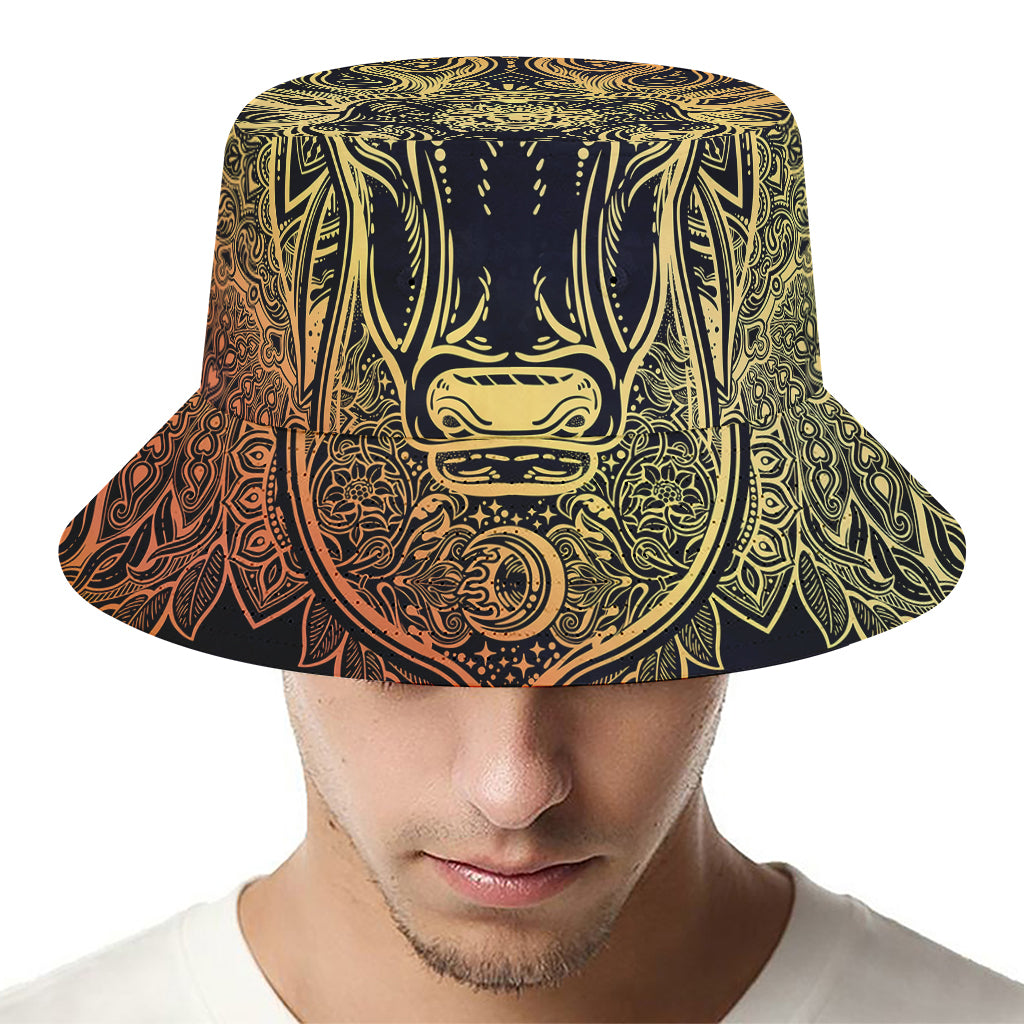 Spiritual Deer Mandala Print Bucket Hat