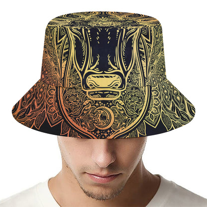 Spiritual Deer Mandala Print Bucket Hat