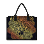 Spiritual Deer Mandala Print Canvas Tote Bag