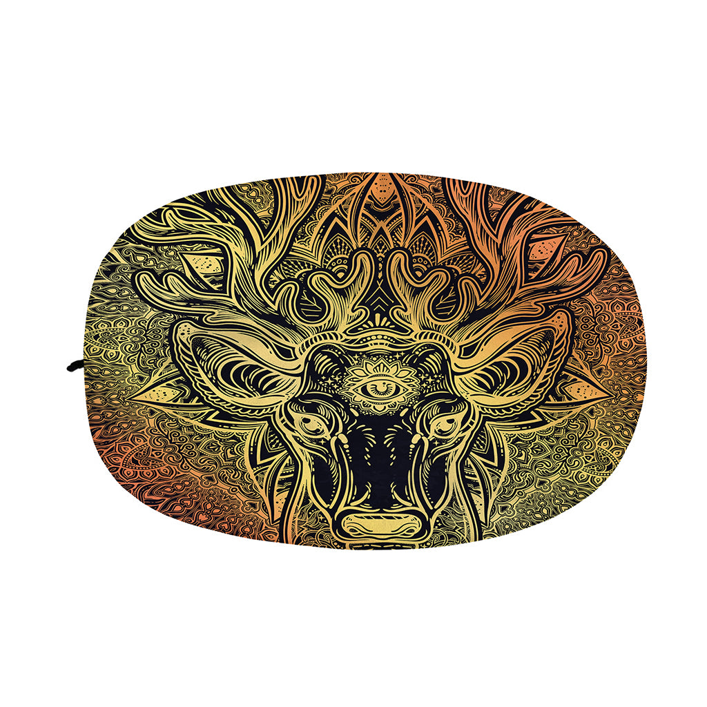 Spiritual Deer Mandala Print Car Side Mirror Covers