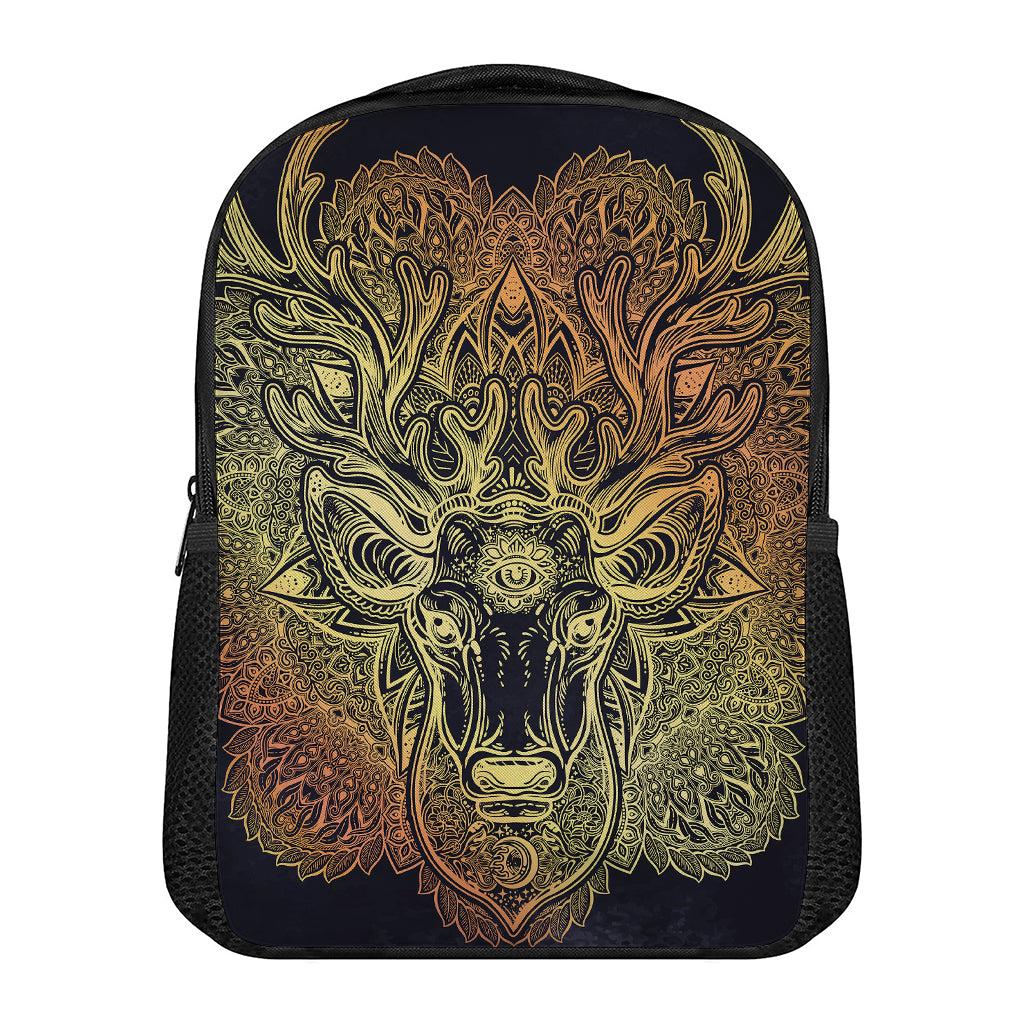 Spiritual Deer Mandala Print Casual Backpack