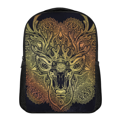 Spiritual Deer Mandala Print Casual Backpack