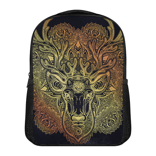 Spiritual Deer Mandala Print Casual Backpack