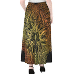 Spiritual Deer Mandala Print Chiffon Maxi Skirt