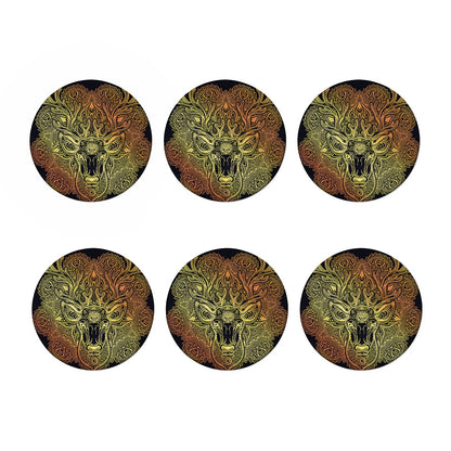 Spiritual Deer Mandala Print Coaster Set