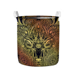Spiritual Deer Mandala Print Collapsible Laundry Basket