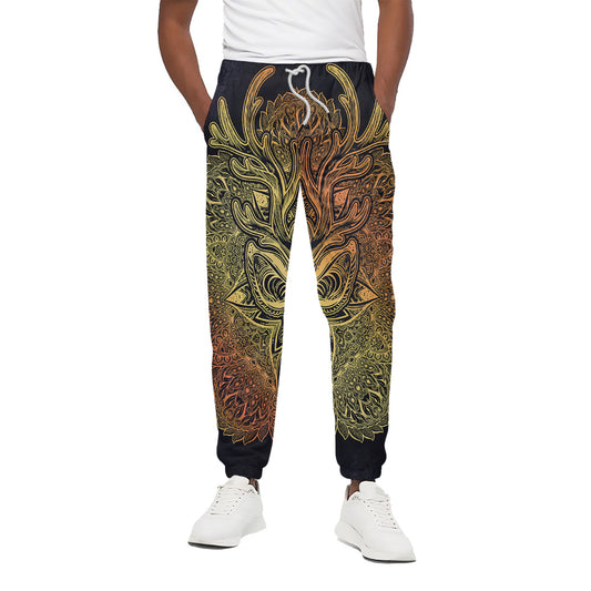 Spiritual Deer Mandala Print Cotton Pants