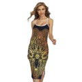 Spiritual Deer Mandala Print Cross Back Cami Dress