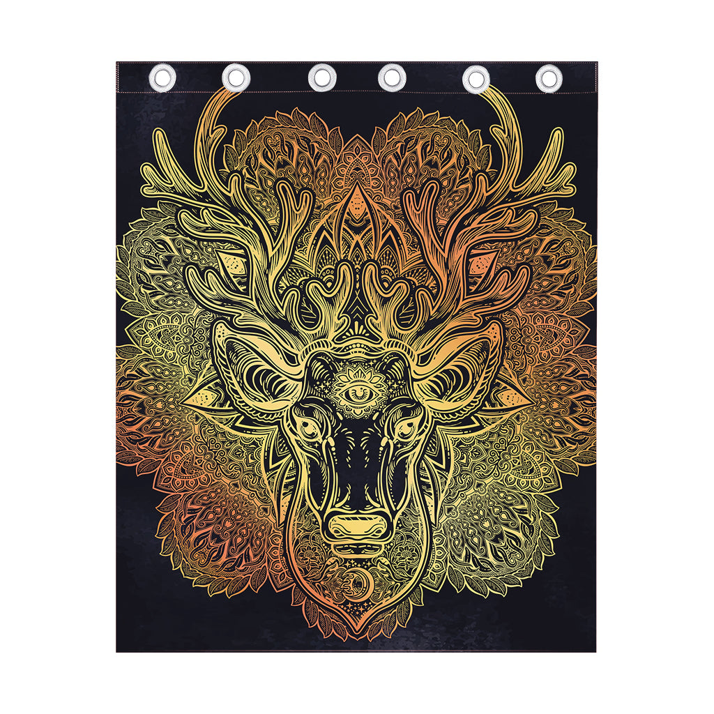 Spiritual Deer Mandala Print Curtain