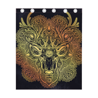Spiritual Deer Mandala Print Curtain
