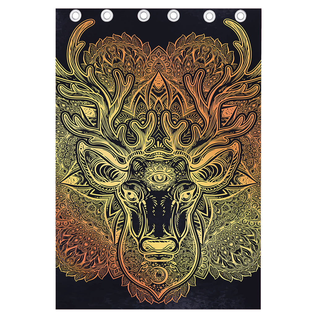 Spiritual Deer Mandala Print Curtain