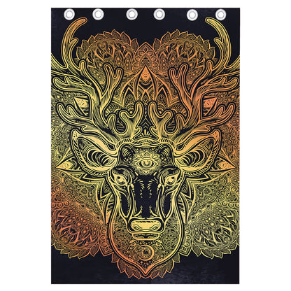 Spiritual Deer Mandala Print Curtain