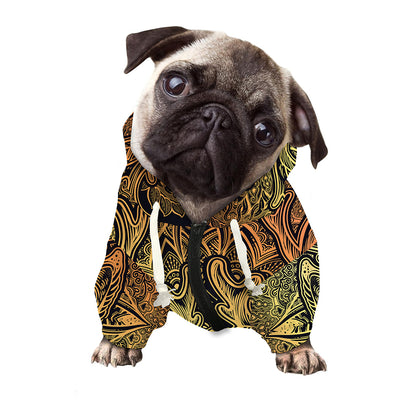 Spiritual Deer Mandala Print Dog Zip Up Hoodie