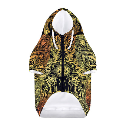 Spiritual Deer Mandala Print Dog Zip Up Hoodie