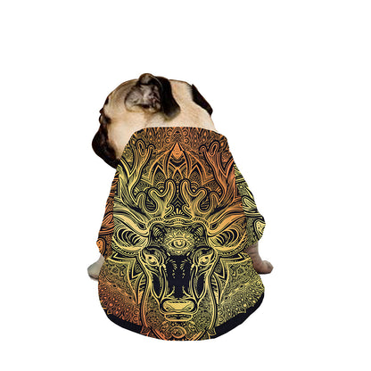Spiritual Deer Mandala Print Dog Zip Up Jacket