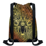 Spiritual Deer Mandala Print Drawstring Backpack