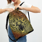 Spiritual Deer Mandala Print Drawstring Backpack
