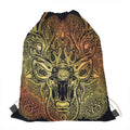 Spiritual Deer Mandala Print Drawstring Bag