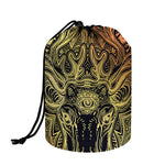 Spiritual Deer Mandala Print Drawstring Makeup Bag