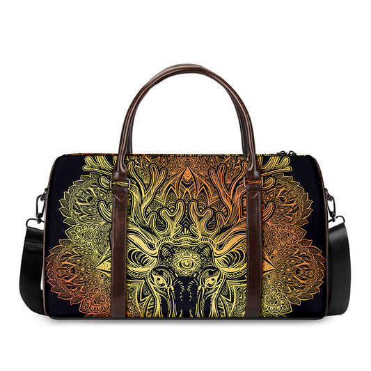 Spiritual Deer Mandala Print Duffle Bag