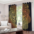 Spiritual Deer Mandala Print Extra Wide Grommet Curtains