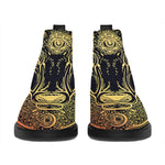 Spiritual Deer Mandala Print Flat Ankle Boots