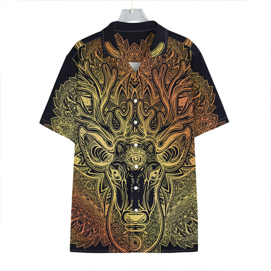 Spiritual Deer Mandala Print Hawaiian Shirt