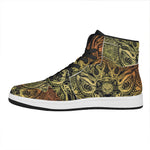 Spiritual Deer Mandala Print High Top Leather Sneakers