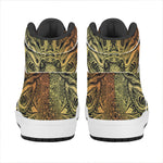 Spiritual Deer Mandala Print High Top Leather Sneakers