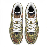 Spiritual Deer Mandala Print High Top Leather Sneakers