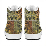 Spiritual Deer Mandala Print High Top Leather Sneakers