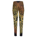 Spiritual Deer Mandala Print High-Waisted Pocket Leggings