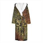 Spiritual Deer Mandala Print Hooded Bathrobe