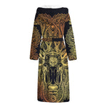 Spiritual Deer Mandala Print Hooded Bathrobe