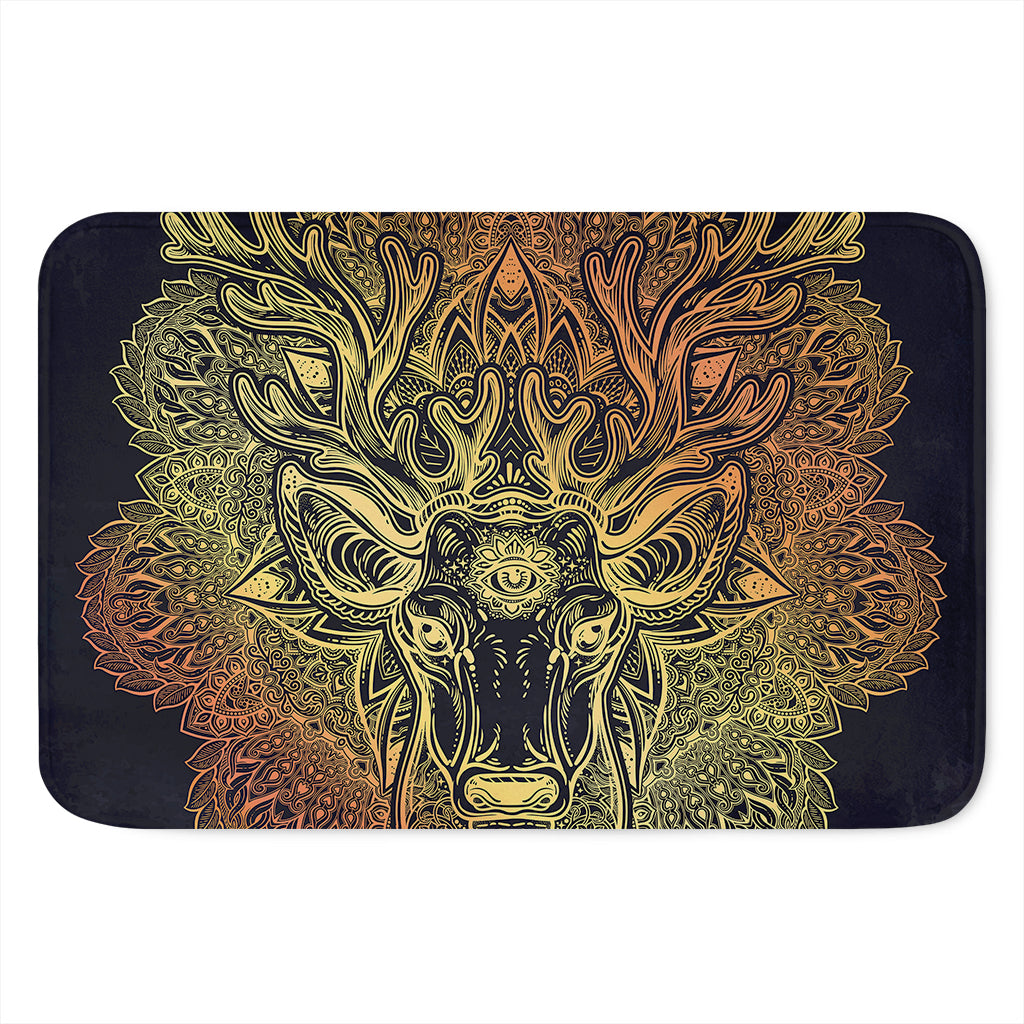 Spiritual Deer Mandala Print Indoor Door Mat