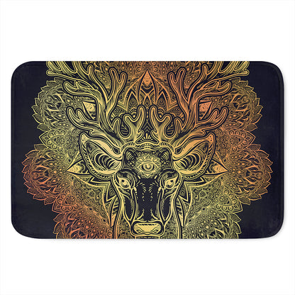 Spiritual Deer Mandala Print Indoor Door Mat