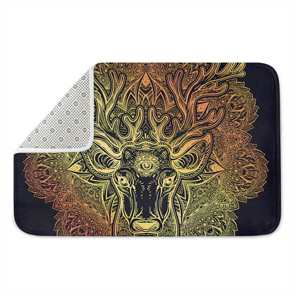 Spiritual Deer Mandala Print Indoor Door Mat