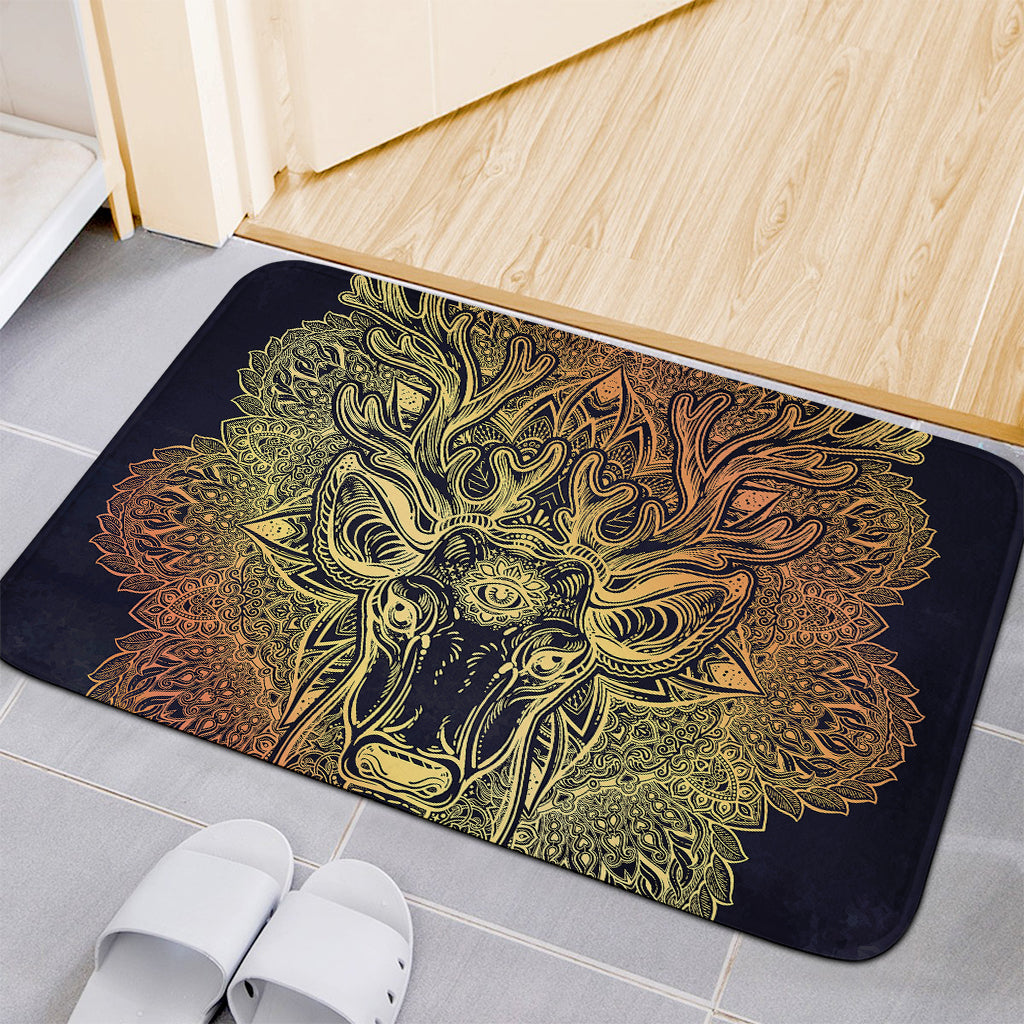 Spiritual Deer Mandala Print Indoor Door Mat