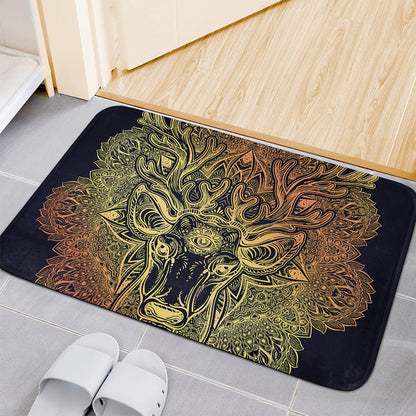 Spiritual Deer Mandala Print Indoor Door Mat
